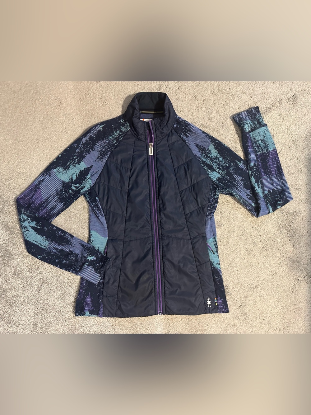 Smartwool Women’s Smartloft Merino-lined Jacket/Sweater Size Small Blue/Purple